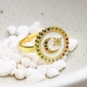 Colorful Moon Ring